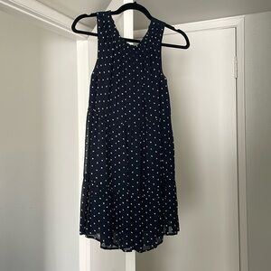Loft navy polka dot mini